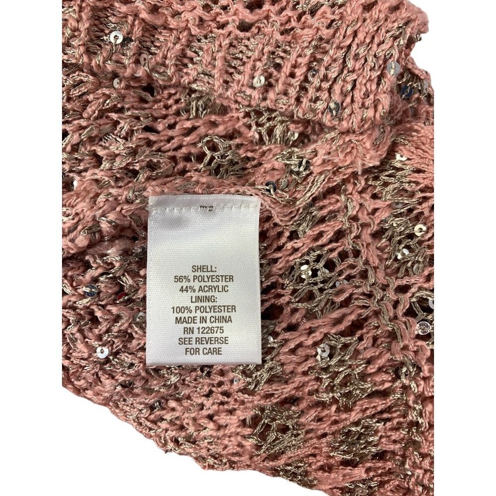 Dressbarn Women's Metallic Pink Sweater Top - Picture 5 of 8